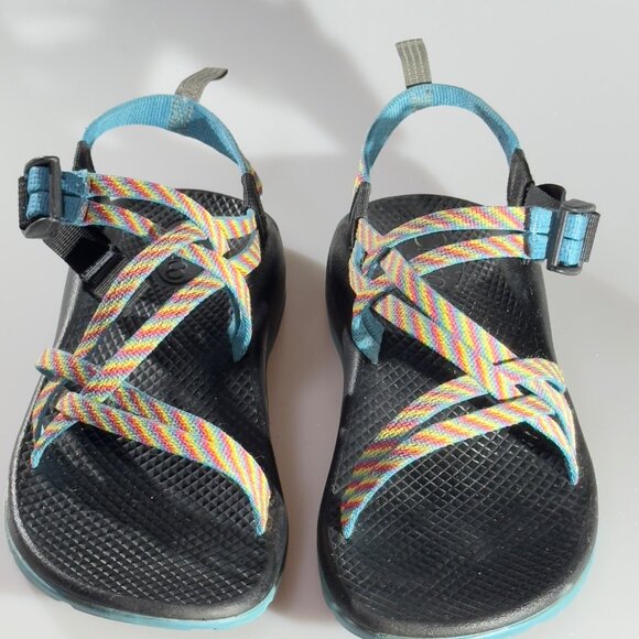 CHACO Kid's Juniors Z/Cloud Sandals Adjustable Straps Vibrant Pattern Size 5 - Picture 2 of 13